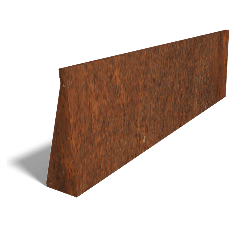 Muro de contención de acero corten recto 200 cm (altura 60 cm)