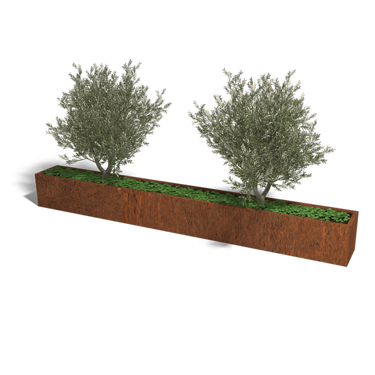 Jardinera de acero corten Texas xxl 360 x 40 cm